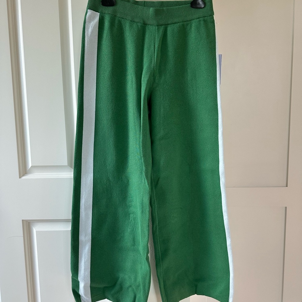 La Ligne for Target Green and White Track Pants with Sporty Stripes